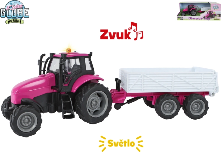 Kids Globe Horses tractor con remolque con luces y sonidos