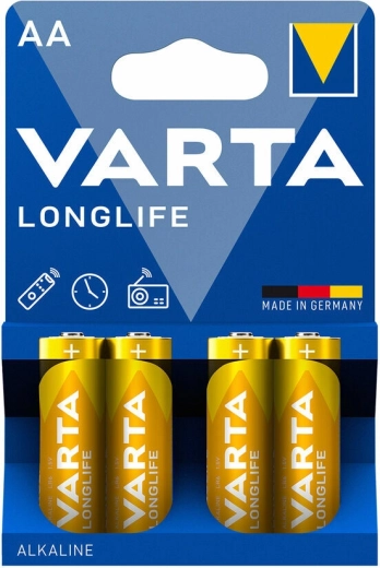 Pilas alcalinas Varta Longlife AA LR6, 4 uds.