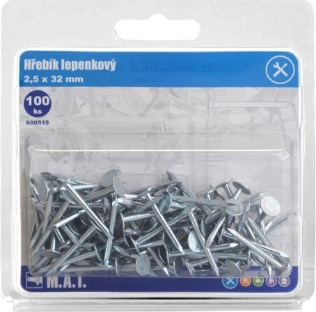 Clavos para cartón asfaltado galvanizados 32 × 2,5 mm (100 uds)
