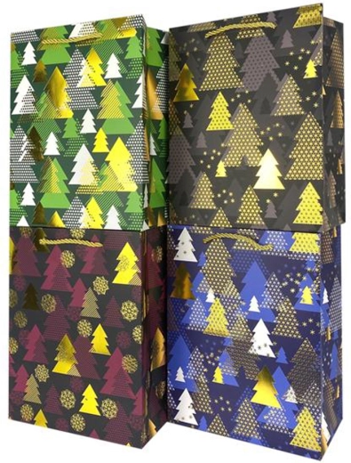 Bolsa de regalo navideña de papel 23 × 18 × 10 cm (mix de motivos)