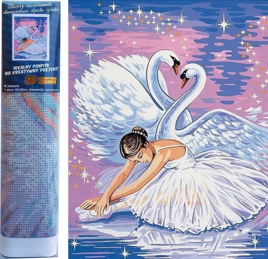 Pintura de diamantes Lago de los cisnes 30 × 40 cm