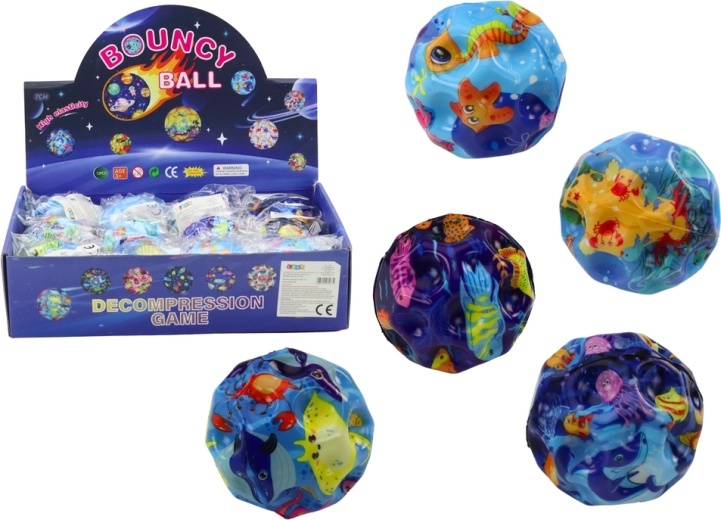 Pelota luminosa con motivos de animales marinos 7 cm