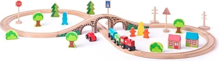 Tren colorido y numerosos accesorios