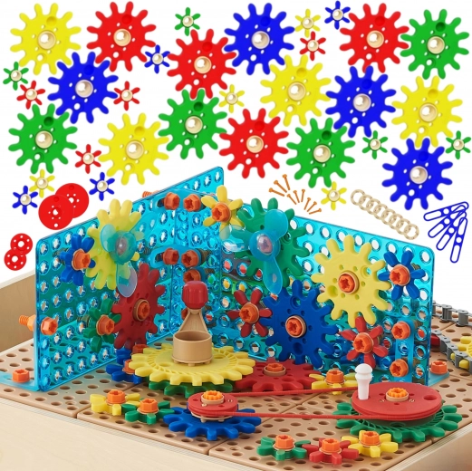 Set de engranajes y poleas MASTERKIDZ STEM, 198 piezas