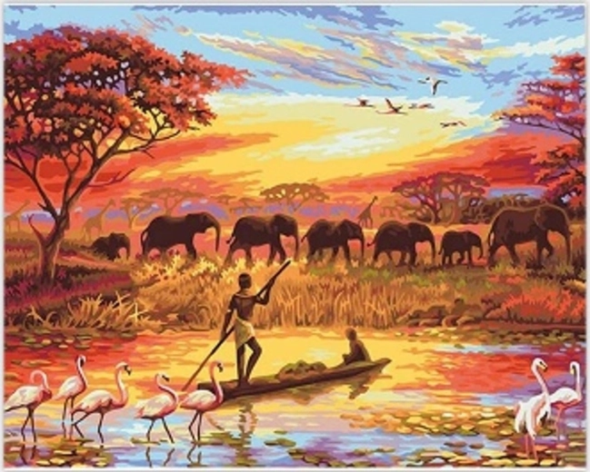 Norimpex pintura por números Sabana africana 40 × 50 cm