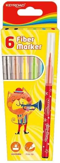 Rotuladores lavables Keyroad, set de 6 colores