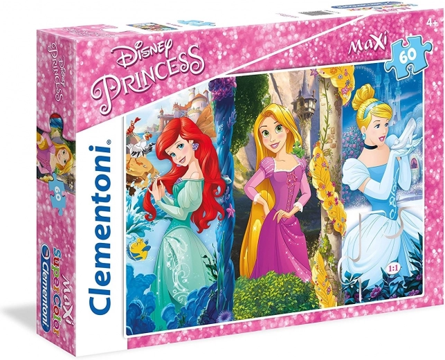 Puzzle Disney Princesas: Ariel, Rapunzel y Cenicienta MAXI 60 piezas