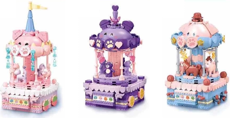 Sluban carrusel con animalito – set de construcción