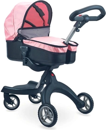 Cochecito infantil con capazo desmontable y manillar ajustable en altura