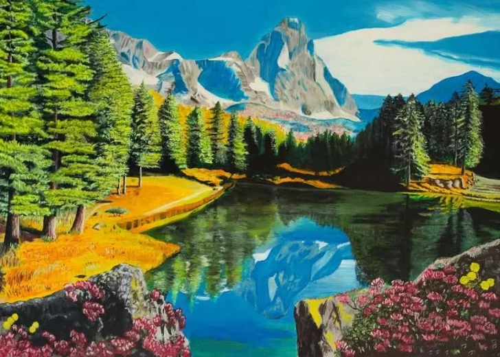 Puzzle Ravensburger Reflejo de montaña rocosa XXL 300 piezas