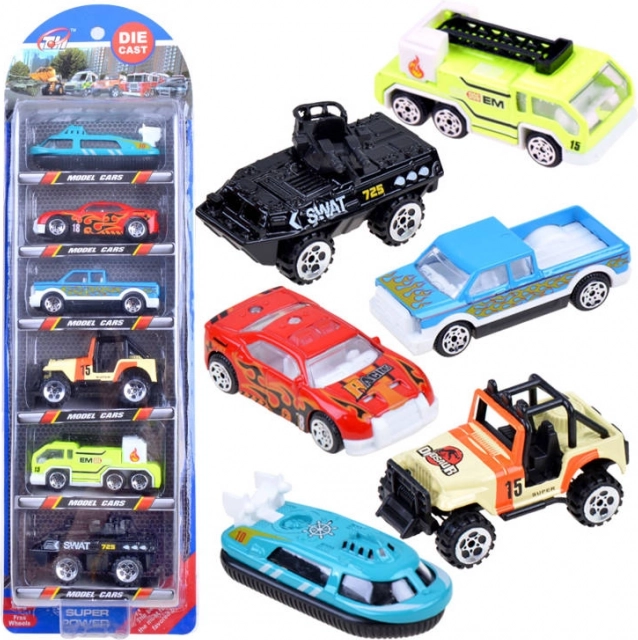 Coches metálicos – set de vehículos militares, 6 uds.