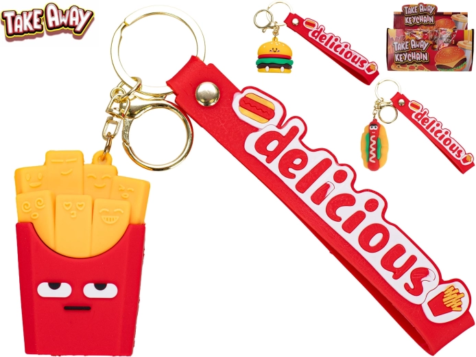Llavero fast food para llevar (4–7 cm)