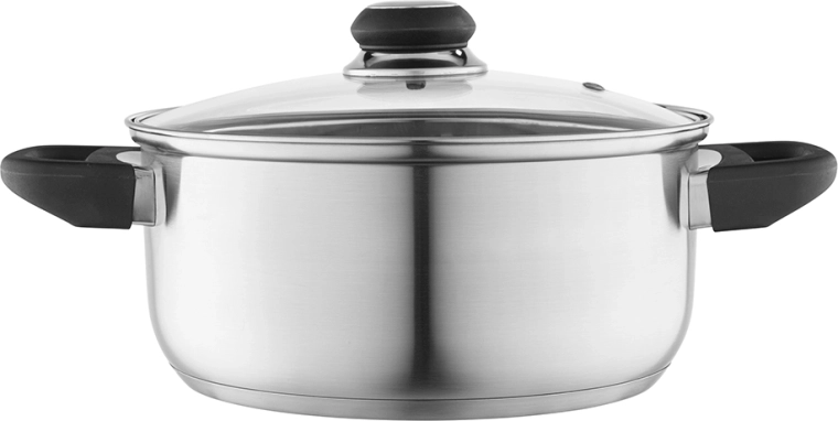 Olla de acero inoxidable Altom Design Emilio 3,2 l / 22 cm con tapa de vidrio