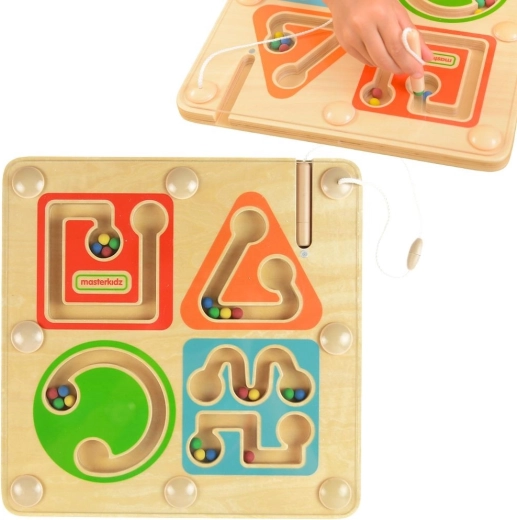 Laberinto magnético de madera Montessori Masterkidz – escritura y motricidad fina