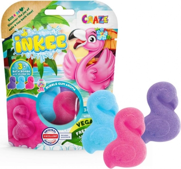 Inkee bombas efervescentes para el baño Flamenco 3×55 g