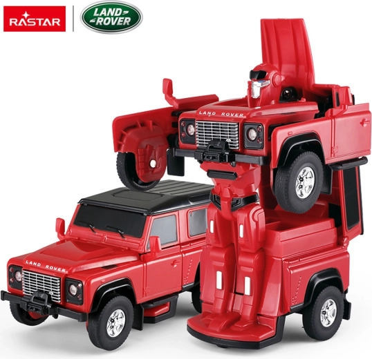 Coche metálico y robot 2 en 1 Land Rover Defender RASTAR 1:32 rojo