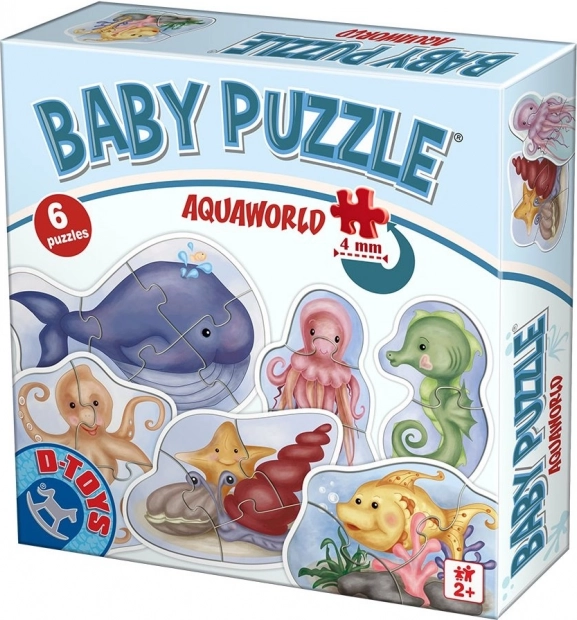 D-Toys puzzle para bebés Mundo submarino 6 en 1 (2–5 piezas)
