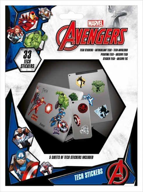 Set de pegatinas Marvel Avengers – 33 uds.