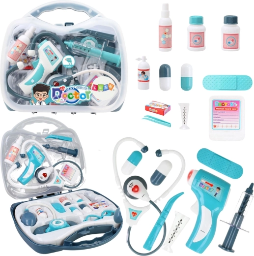 Set de médico infantil en maletín con luces y sonidos, azul