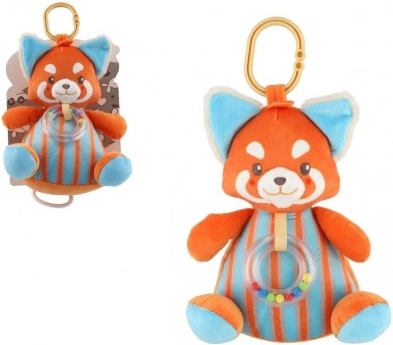 Zorro de peluche con caja de música y clip para colgar para bebés