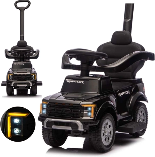 Milly Mally correpasillos infantil con barra de dirección Ford F-150 Raptor 3 en 1 negro