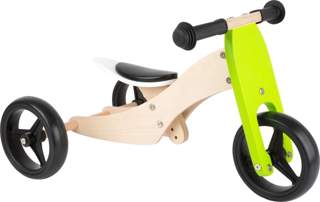 Small Foot triciclo y bicicleta de equilibrio de madera 2 en 1 verde