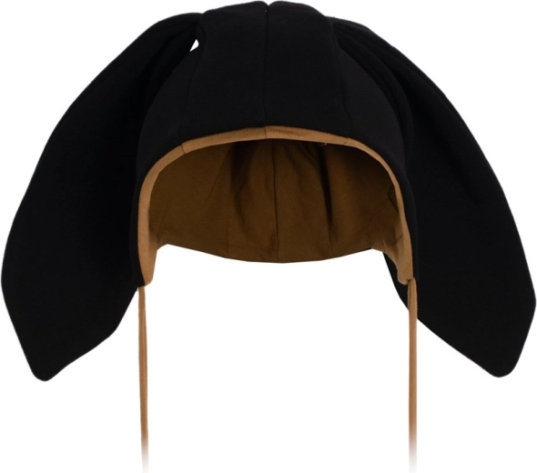 Gorrito infantil de algodón con orejitas New Baby Favorite negro 4–6 meses
