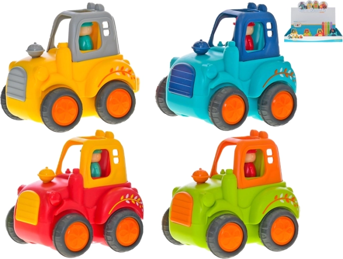 Tractor de inercia de 10 cm con figura de tractorista