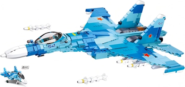 Ladrillos de construcción Sluban Model Bricks avión de combate SU-27 2 en 1
