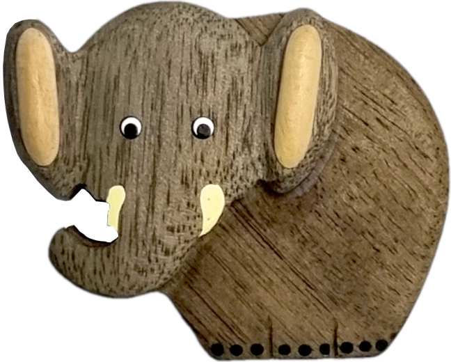 Imán de madera elefante de lado 2Kids Toys