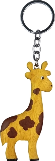 Llavero de madera con forma de jirafa