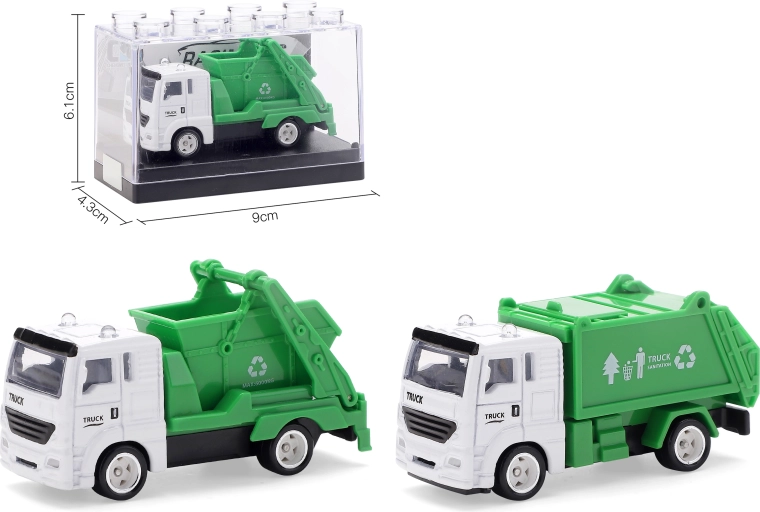 Modelo metálico de camión de basura 1:64