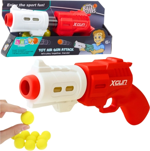 Pistola de bolitas de espuma XGUN, roja, 6 uds.