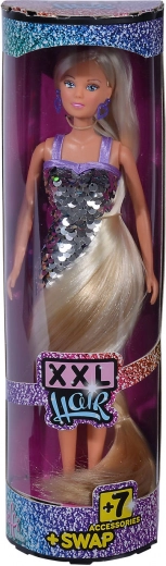 Muñeca Steffi Love con pelo extra largo XXL y vestido de lentejuelas