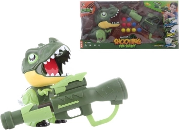 Set de tiro con dinosaurio y pelotas a pilas