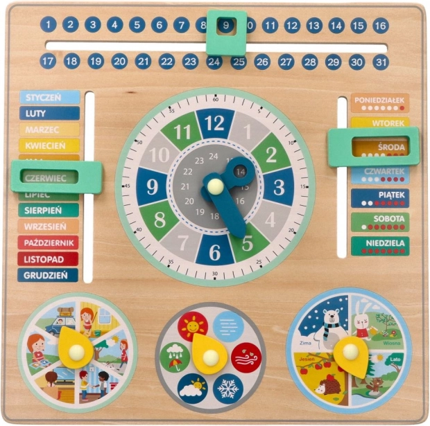 Calendario educativo de madera - pizarra para niños