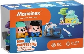 Set de construcción Waffle Mini - Coche de Policía y Joyería