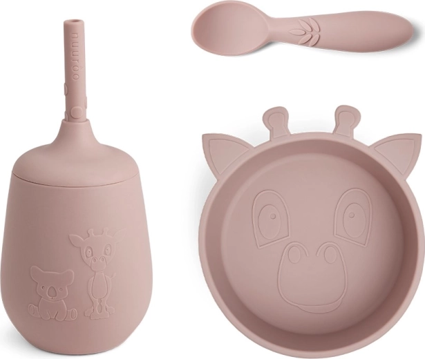 NUUROO Set de comida de silicona azul Woodrose