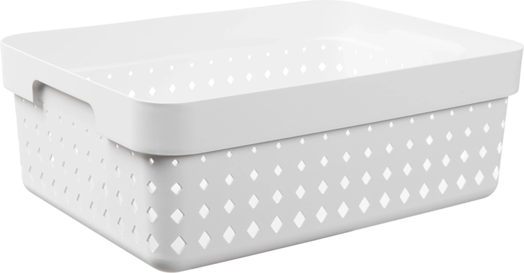 Cesta de almacenamiento Seoul mediana blanca 35,7 × 26,8 × 13,1 cm