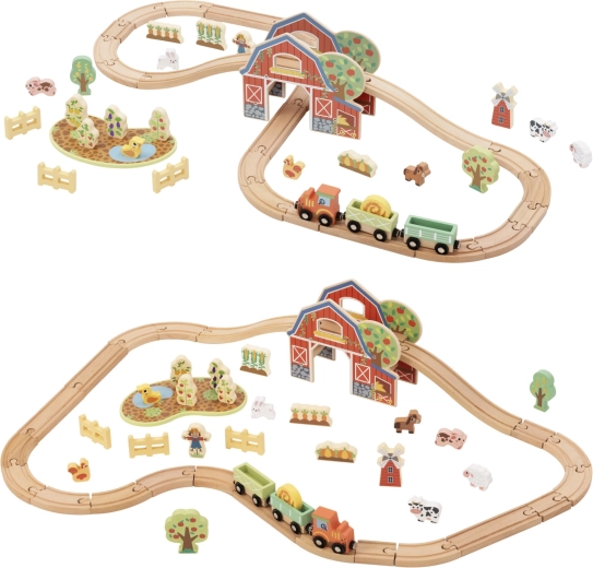 Granero como túnel y tractor con remolques