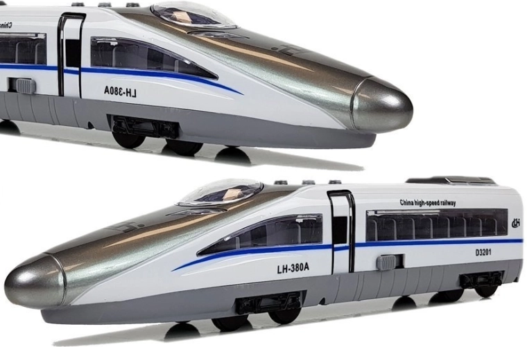 Tren Pendolino con mecanismo de inercia, luces y sonidos – modelo blanco