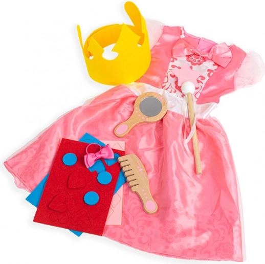 Bigjigs Toys disfraz de princesa – vestido rosa con accesorios