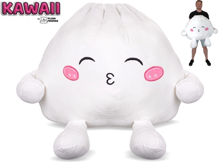 Plush Friends Kawaii peluche de dumpling bao con boquita fruncida 60 cm