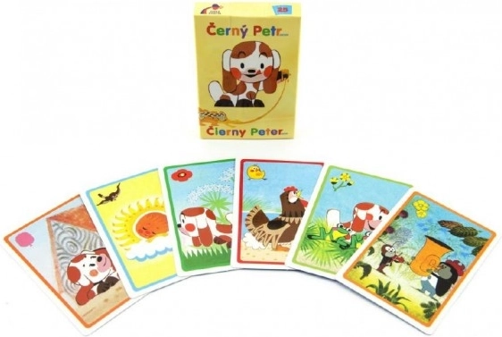 Juego de cartas Černý Petr Štěňátko en caja de papel