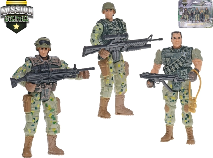 Set de soldados Mission Control 10 cm – 3 figuras con armas