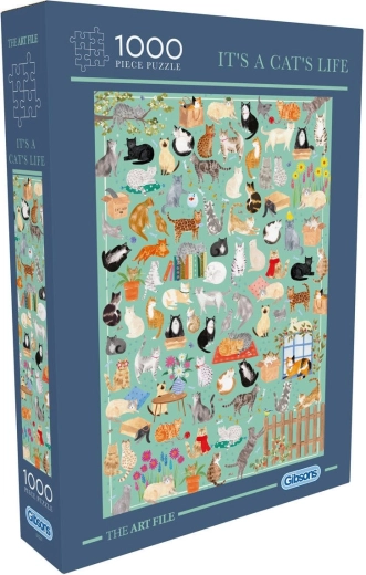 Puzzle Gibsons The Art File: Vida de gatos 1000 piezas