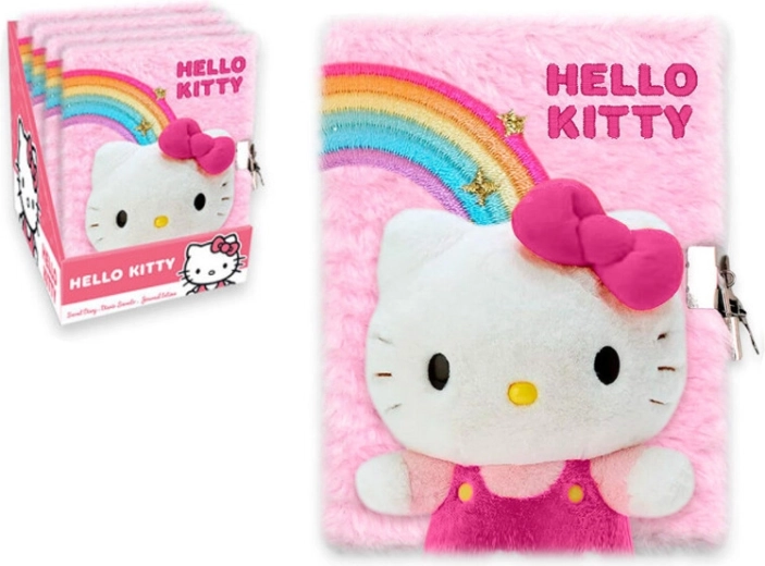 Diario de peluche HELLO KITTY A5 con cremallera