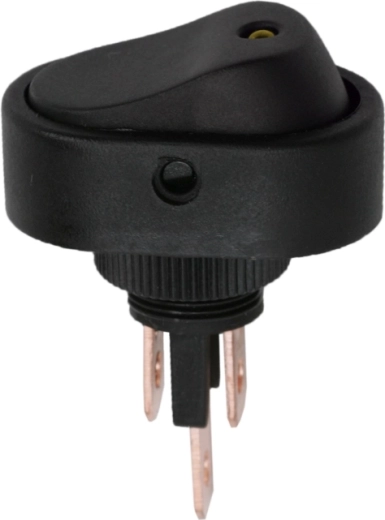 Interruptor basculante negro con LED amarillo