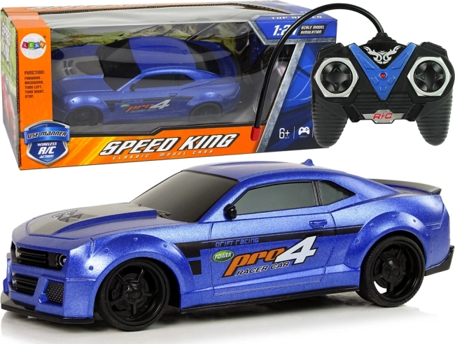 Coche deportivo RC 1:24 azul con cristales ahumados