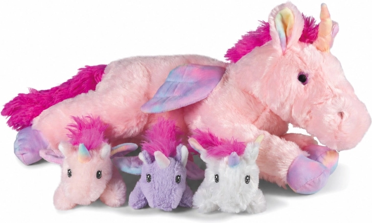 Set de peluches Cozy Noxxiez de unicornios: mamá y 3 bebés